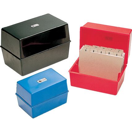 Q CONNECT 5"x3" RED CARD INDEX BOX