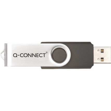 KF41511 SILVER/BLK USB 2.0 SWIVEL FLASH DRIVE 4GB