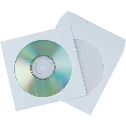White Paper CD Envelopes Gummed Pack of 50