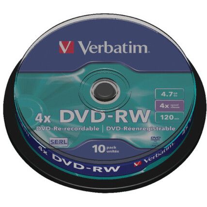 43552 DVD-RW 4X Spindle Pack of 10