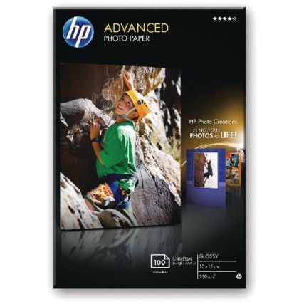 Advanced Photo Paper Glossy 10x15cm Borderless Pack of 100 Q8692A