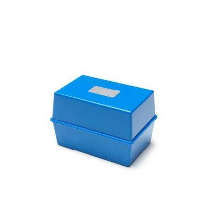 Q CONNECT 5"x3" BLUE CARD INDEX BOX