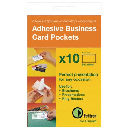 PLH 25510 BUSINESS CARD POCKET 60x95mm SIDE OPEN (PK-10)