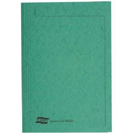 4823 Foolscap Square Cut Folder, Green, Pack of 50
