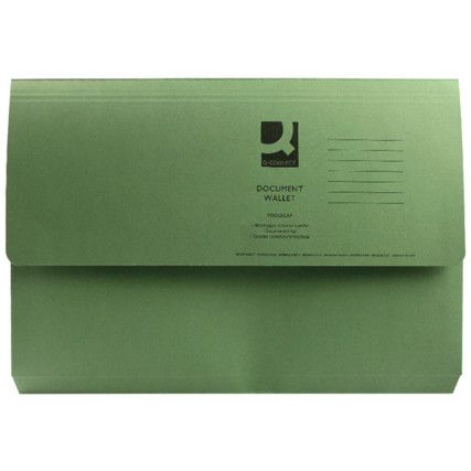 Document Wallets Foolscap Green Pack of 50 KF23012