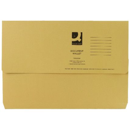 Document Wallets Foolscap Yellow Pack of 50