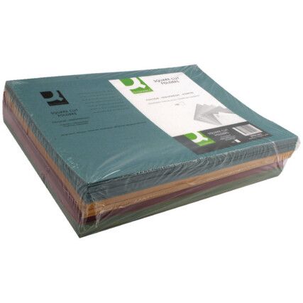 Square Cut Folders Foolscap Assorted Pack of 100 KF01492