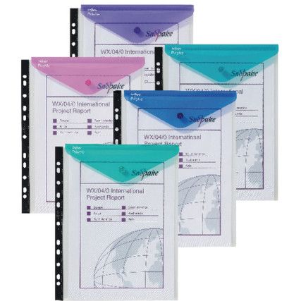 Polyfile Ring Binder Wallet Assorted Pack of 5 15695