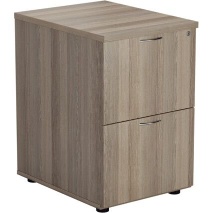 2 Drawer Wooden Filing Cabinet, Grey Oak