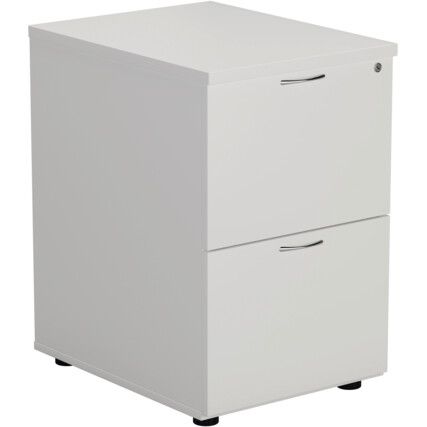 2 Drawer Wooden Filing Cabinet, White