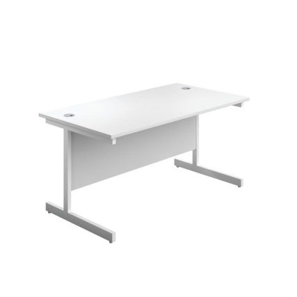 Single Upright Rectangular Desk, White, 1200 x 800mm