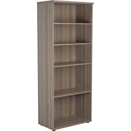 Bookcase, Grey Oak, 4 Shelves, 2000mm Height