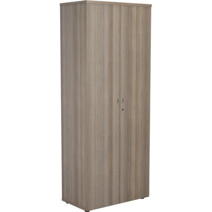 Wooden Cupboard, Grey Oak, 4 Shelves, 2000mm High