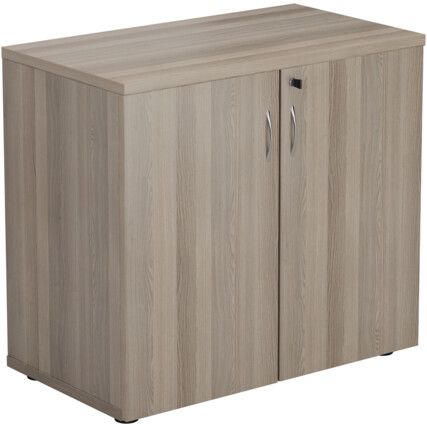 Wooden Cupboard, Grey Oak, 1 Shelf, 730mm High