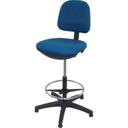DRAUGHTSMANS CHAIR FIXED ROYAL BLUE FABRIC