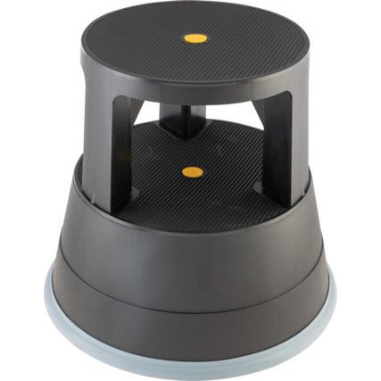 Kick step stool, Plastic, Black, H370mm