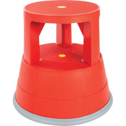 Kick step stool, Plastic, Red, H370mm