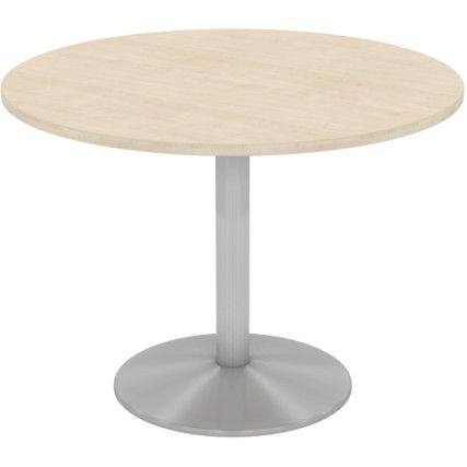 Round Table 1000mm Column Silver/Maple