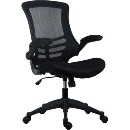 Marlos Mesh Back Operator Chair with Mesh Back & Folding Arms- Black