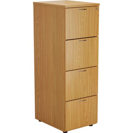 4 Drawer Wooden Filing Cabinet, Oak