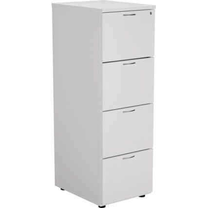 4 Drawer Wooden Filing Cabinet, White