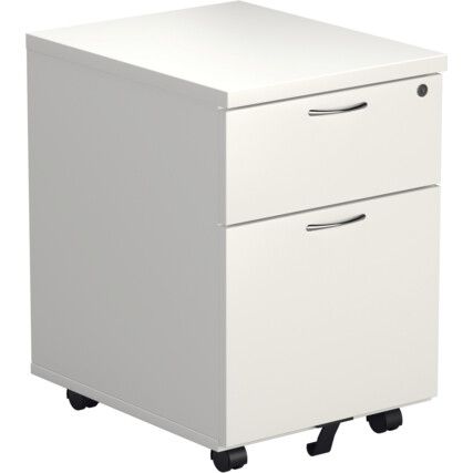 Mobile Pedestal, 2 drawer, White