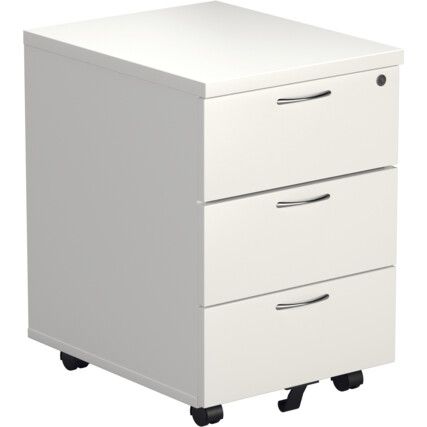 Mobile Pedestal, 3 drawer, White