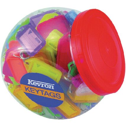 Key Tag, Plastic, Assorted, 74 x 38mm, Pack of 150