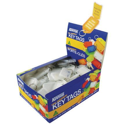 Key Tag, Plastic, Assorted, 74 x 38mm, Pack of 100