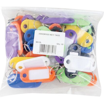 Identity Tag, Plastic, Assorted, Pack of 50