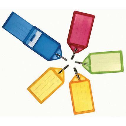 Key Fob, Plastic, Assorted, 45 x 28mm, Pack of 50