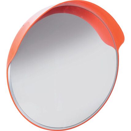 Exterior Convex Mirror, Circular, Polymir, Orange Edge, 600mm Diameter