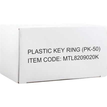 Keyring, Plastic, Blue, Pack of 50