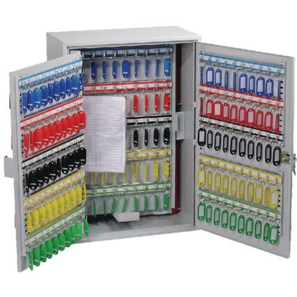Key Cabinet, 200 Key Capacity, Grey, Steel, 550 x 380 x 140mm