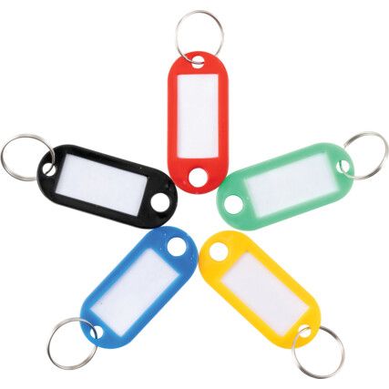 Keyring, Plastic, Assorted, 50 x 22mm, Pack of 100