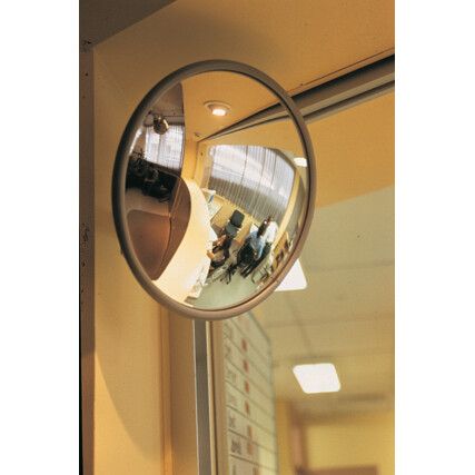 Interior Convex Mirror, Circular, Acrylic, Grey Edge, 450mm Diameter