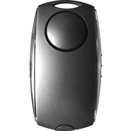 Personal Protection Alarm, Plastic, Silver/Black, 120dB, 75 x 40mm