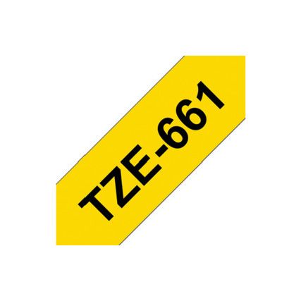 BROTHER TZE-661 36mm P-TOUCH TAPE BLACK/YELLOW 