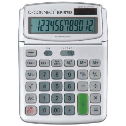 KF15758 TABLE TOP 12-DIGIT CALCULATOR LARGE GRY