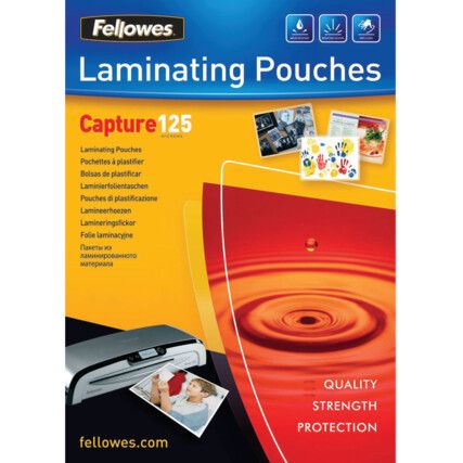 Laminating Pouches, 54x86mm, 125mic, Pack of 100