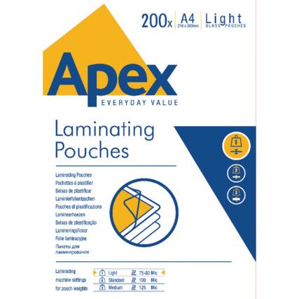 6005301 APEX LAMINATING POUCH A4 (PK-200)