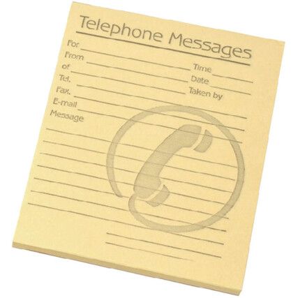 100080477 TELEPHONE MESSAGE PAD 4x5" YLW (PK-10)