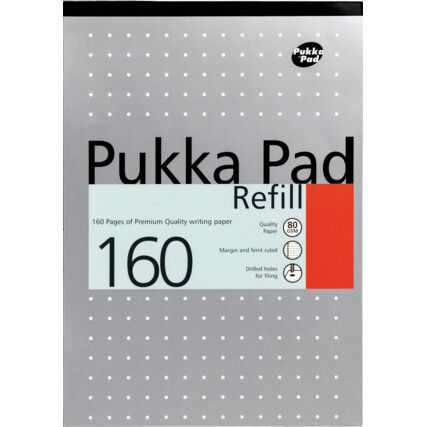 PUKKA A4 REFILL PAD (160PAGES) - RULED (PK-6) 