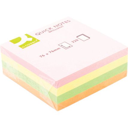 Q CONNECT 75x75mm QUICK NOTES CUBE NEON