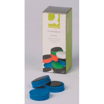 Q CONNECT MAGNET 25mm ASSORTED (PK-10)