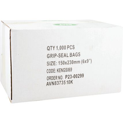 6"x9" Plain Grip seal Bags, PK-1000