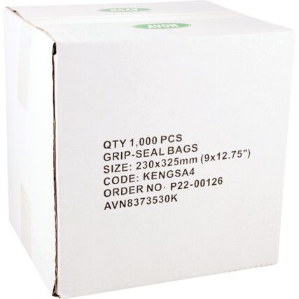 9"x12.3/4" Plain Grip seal Bags, PK-1000