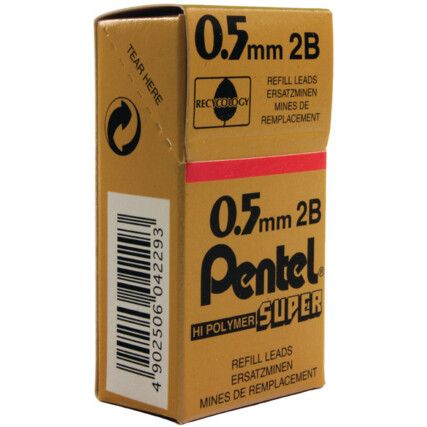 C505-2B MECHANICAL PENCIL LEADS 2B 0.5mm (PK-12)