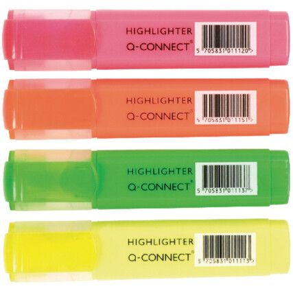 Qconnect,Highlighter,Assorted,Permanent,4