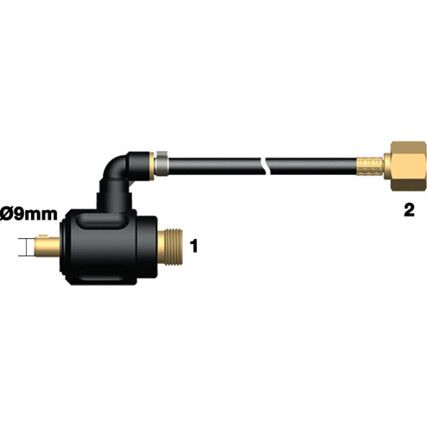 Tig Gas Power Adaptor 10-25 3/8" x 3/8" BSP - D1625-1-1